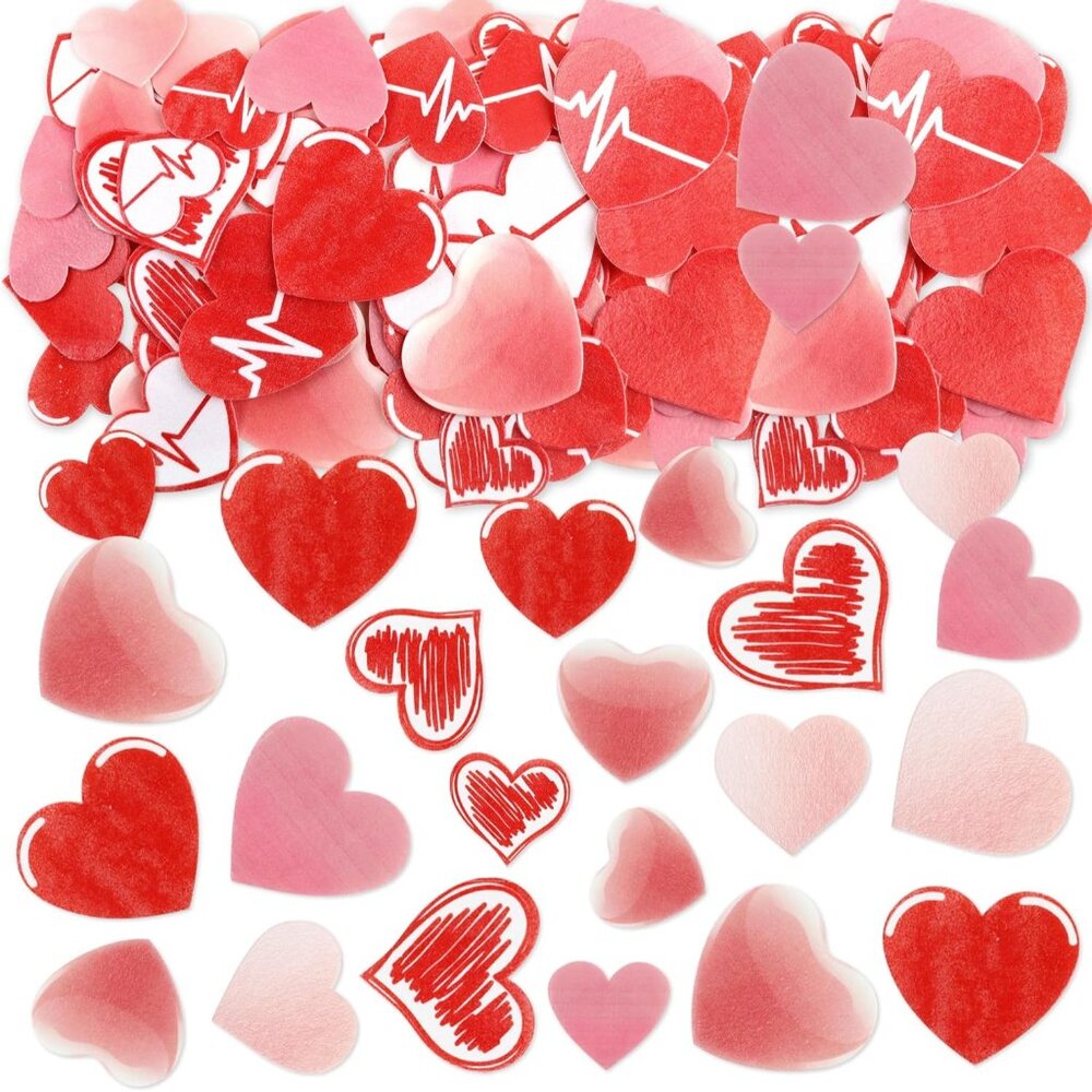 80Pack Edible Valentine's Day Heart Cupcake Toppers Red Edible Heart Cupcake Dri - Picture 7 of 7